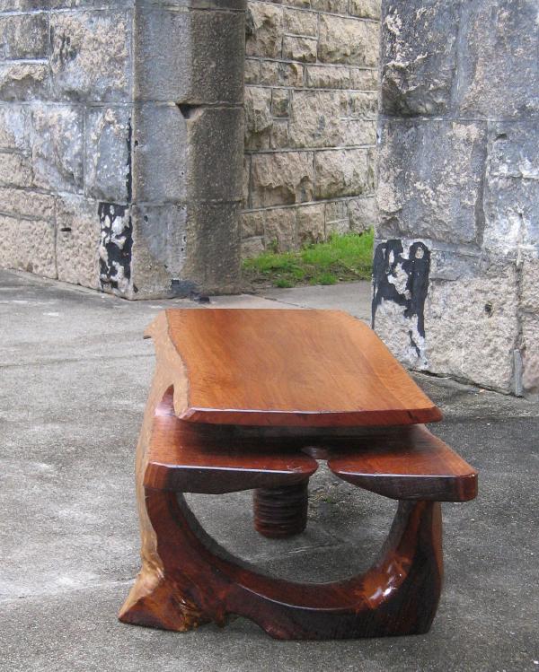 Ironbark coffee table with shelf at Emerald Beach Studio